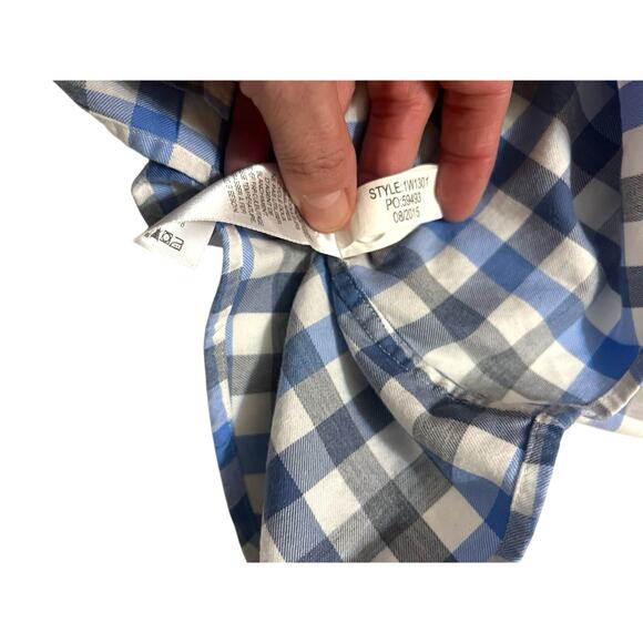 Vineyard Vines Men Button Down Blue Plaid Long Sleeve Size Large Slim Fit Tucker - Picture 6 of 10